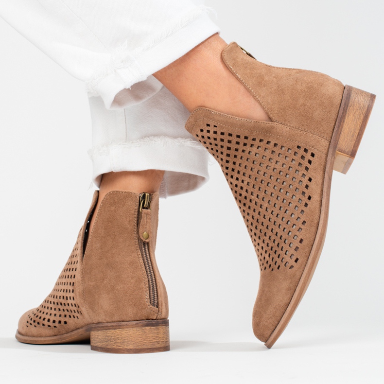 W. Potocki Botas primavera mujer caladas marrones Potocki marrón 2