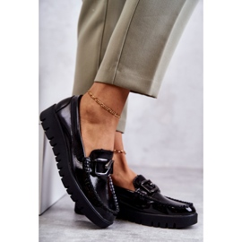 Sergio Leone Mocasines Lacados En La Plataforma Kjersti Negra negro 4