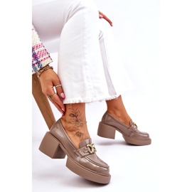 S.Barski Bombas de moda con tacones masivos beige Imani 4