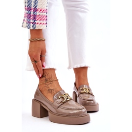 S.Barski Bombas de moda con tacones masivos beige Imani 1