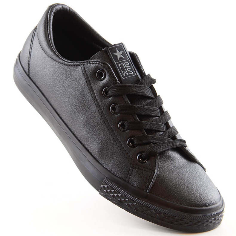 Zapatillas News 1500 de piel sintética negra negro 1