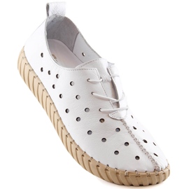 Zapatos mujer piel calados cómodos blanco Artiker 48C0567 1 Zapatos mujer piel calados cómodos blanco Artiker 48C0567 1