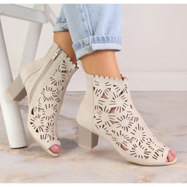 M. DASZYŃSKI Botas peep toe caladas primavera mujer beige M.Daszyński MR1954-10 1