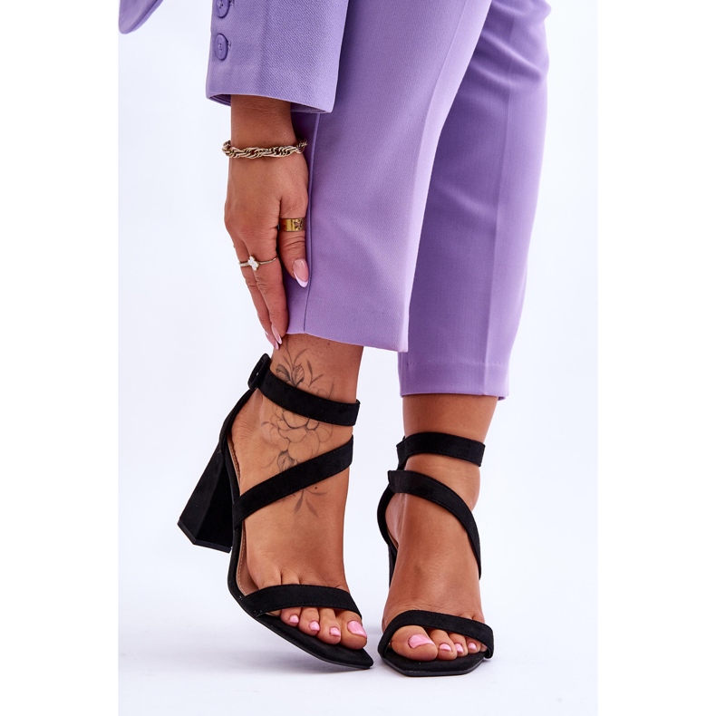 FB2 Sandalias Mujer Ante Tacón Negro Lanes 1