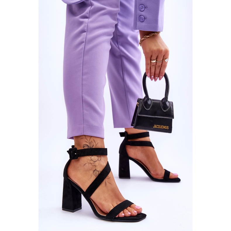 FB2 Sandalias Mujer Ante Tacón Negro Lanes 2