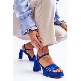 Sandalias Mujer Plataforma Ante Azul Verda 8