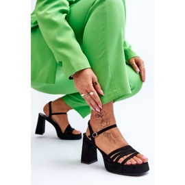 Sandalias Mujer Tacón Y Plataforma Ante Negro Verda 8
