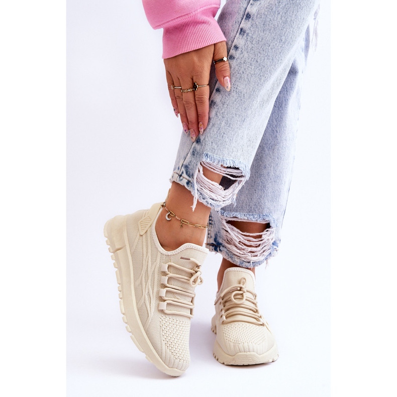 FB2 Zapatillas deportivas sin cordones para mujer Sneakers Beige Rosett 1