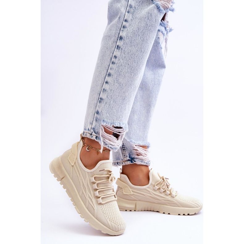 FB2 Zapatillas deportivas sin cordones para mujer Sneakers Beige Rosett 2