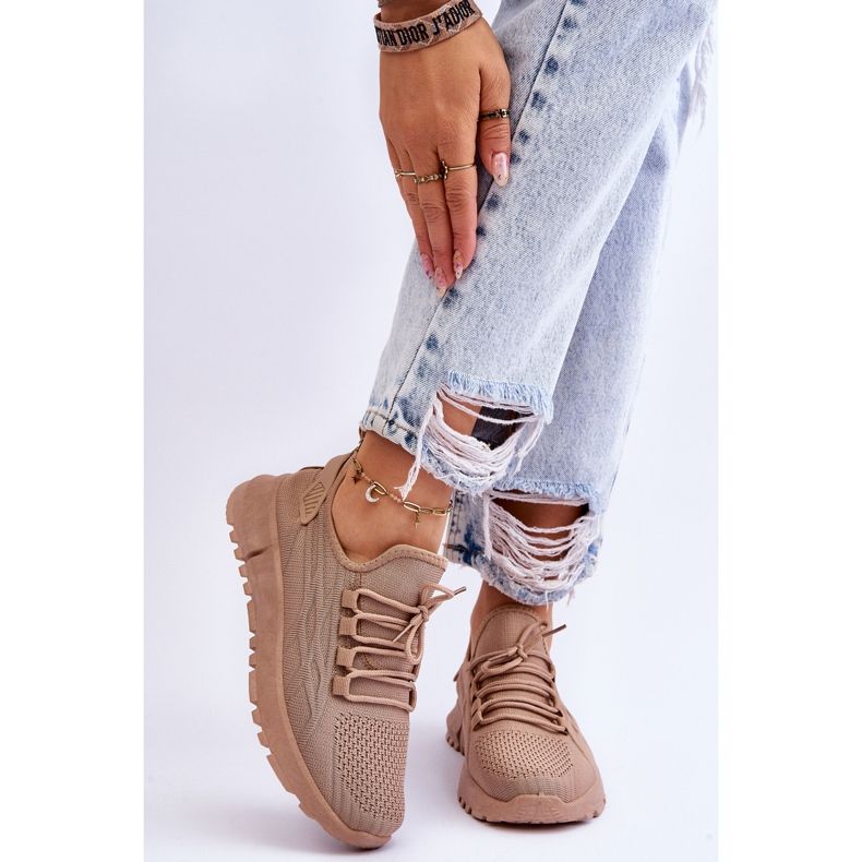 FB2 Zapatillas sin Cordones para Mujer Beige Oscuro Rosett marrón 1