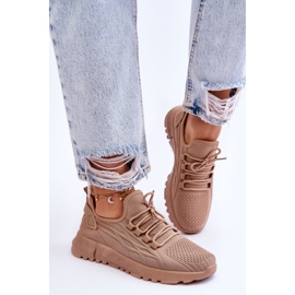 FB2 Zapatillas sin Cordones para Mujer Beige Oscuro Rosett marrón 3