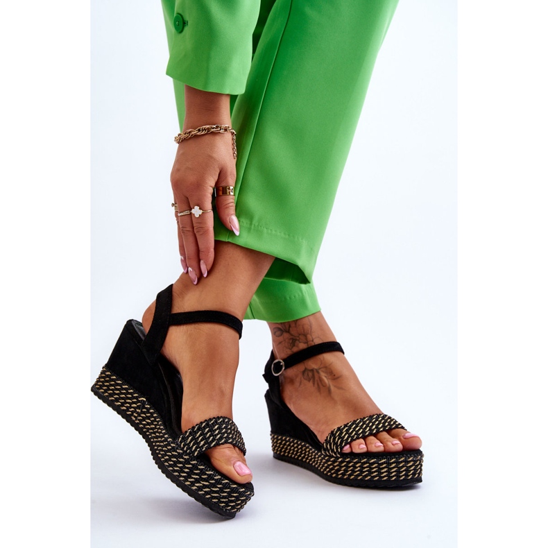 Sandalias Clasicas Mujer Cuña Negro Malmo 2