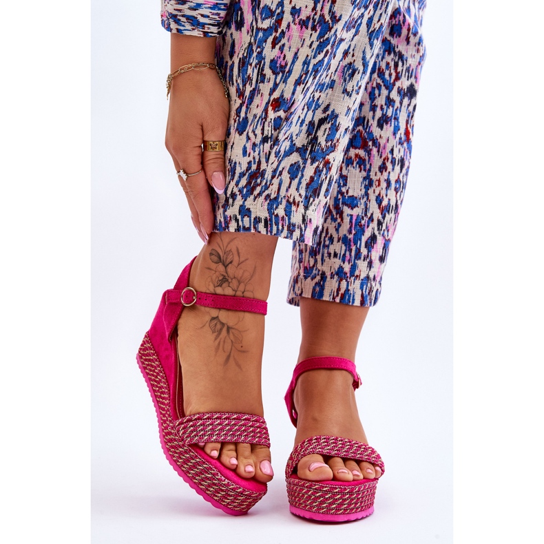Sandalias Clasicas Mujer Cuña Fucsia Malmo rosa 1