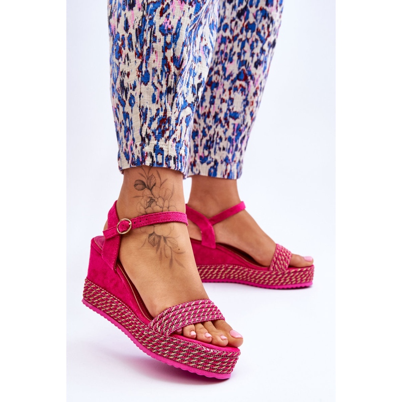 Sandalias Clasicas Mujer Cuña Fucsia Malmo rosa 2