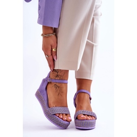 Sandalias Clasicas De Mujer Con Cuña Morado Malmo púrpura 1