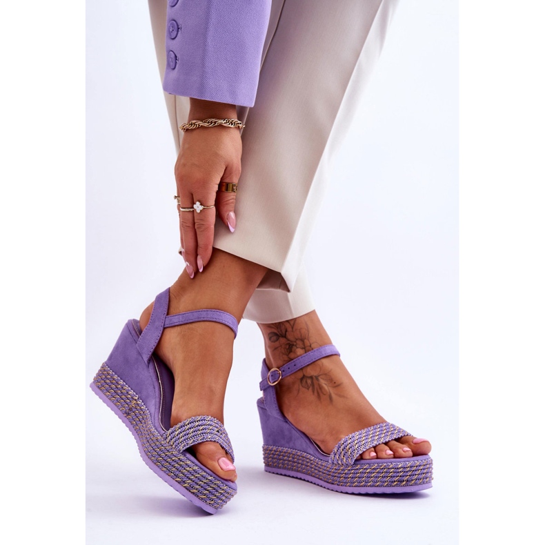 Sandalias Clasicas De Mujer Con Cuña Morado Malmo violeta 2 Sandalias Clasicas De Mujer Con Cuña Morado Malmo violeta 2