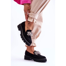 FB2 Mocasines De Mujer Con Plataforma Adornada Black Brenda negro 6