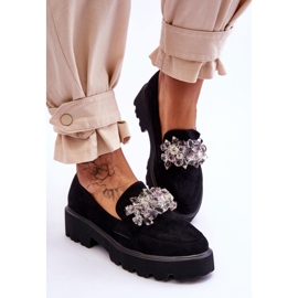 FB2 Mocasines De Mujer Con Plataforma Adornada Black Brenda negro 3