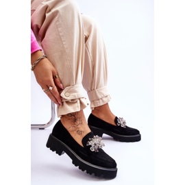 FB2 Mocasines De Mujer Con Plataforma Adornada Black Brenda negro 5