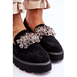 FB2 Mocasines De Mujer Con Plataforma Adornada Black Brenda negro 7