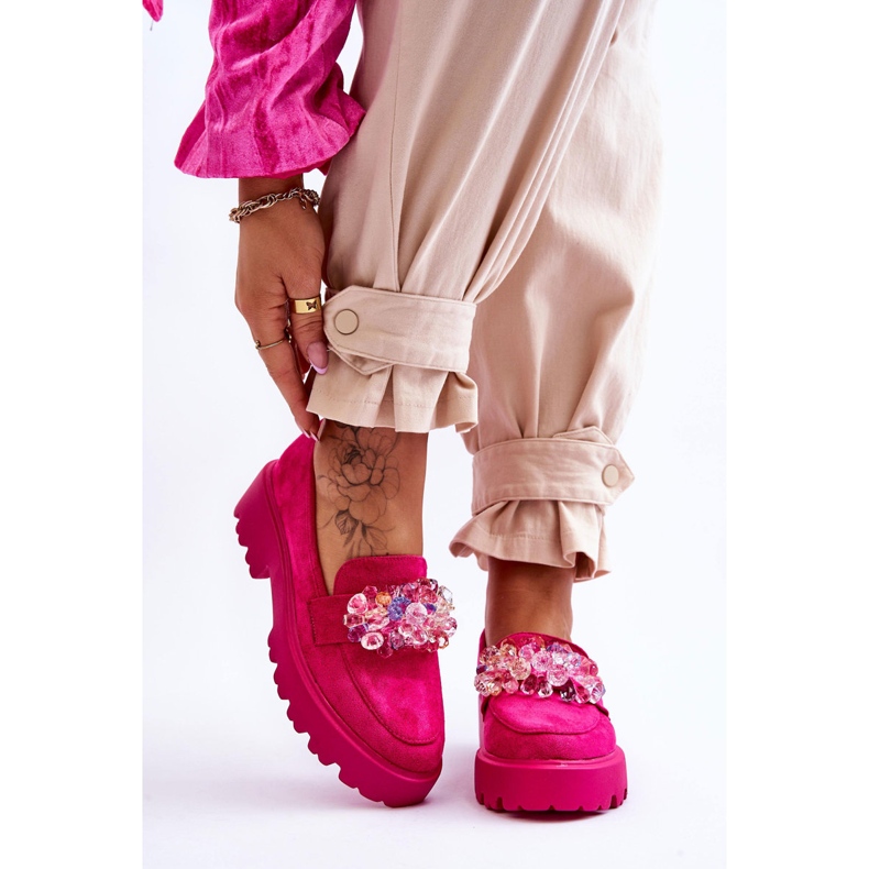 FB2 Mocasines Mujer Plataforma Adornos Fucsia Brenda rosado 1 FB2 Mocasines Mujer Plataforma Adornos Fucsia Brenda rosado 1