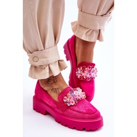 FB2 Mocasines Mujer Plataforma Adornos Fucsia Brenda rosado 3