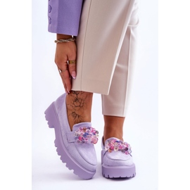FB2 Mocasines De Mujer Con Plataforma Y Adornos Morado Brenda púrpura 1