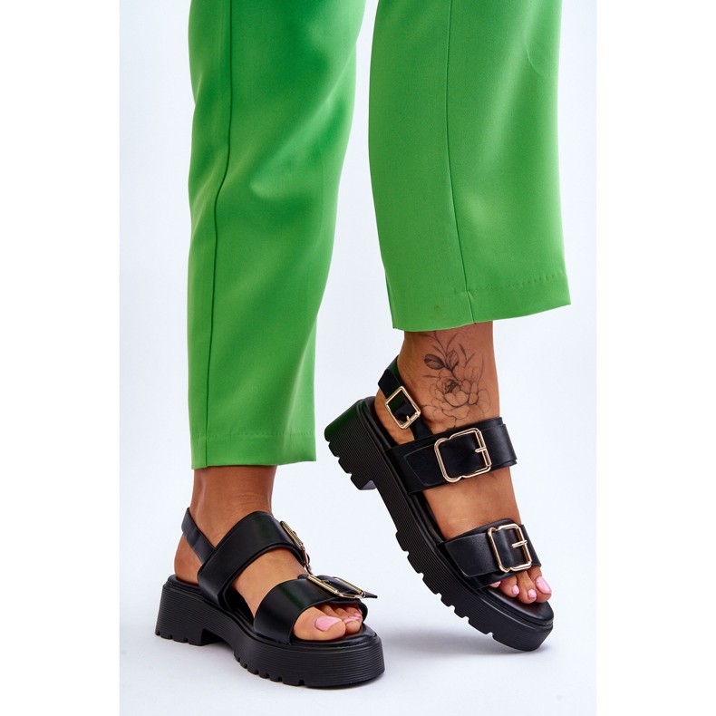 FB2 Sandalias Piel Cómodas Negras Alayah negro 2