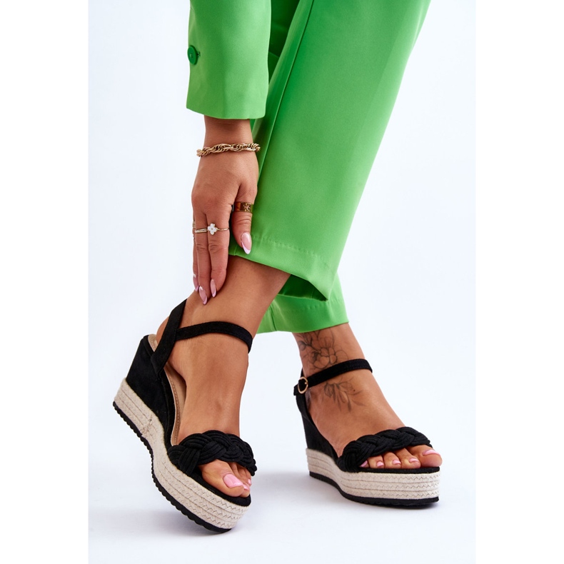 Sandalias Clásicas Ante Cuña Negro Denisse 2 Sandalias Clásicas Ante Cuña Negro Denisse 2