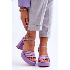 Sandalias Mujer Plataforma Ante Morado Verda violeta 1