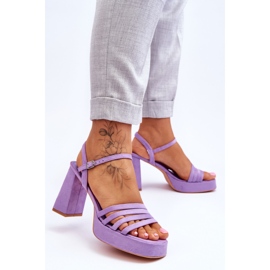 Sandalias Mujer Plataforma Ante Morado Verda púrpura 2
