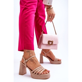 Sandalias Mujer Ante Plataforma Beige Verda marrón 2