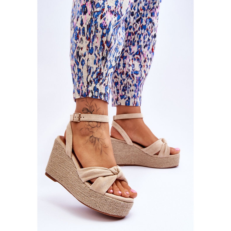 Sandalias Mujer Cuña Beige Kendall marrón 2