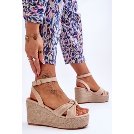 Sandalias Mujer Cuña Beige Kendall marrón 3