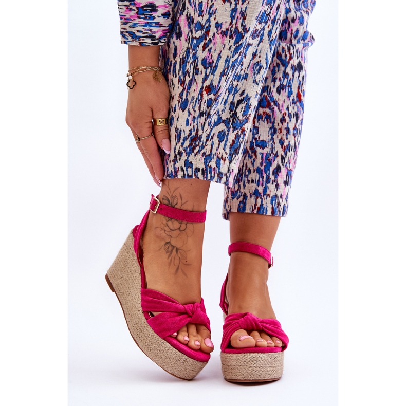 Sandalias Mujer Cuña Fucsia Kendall rosa 1