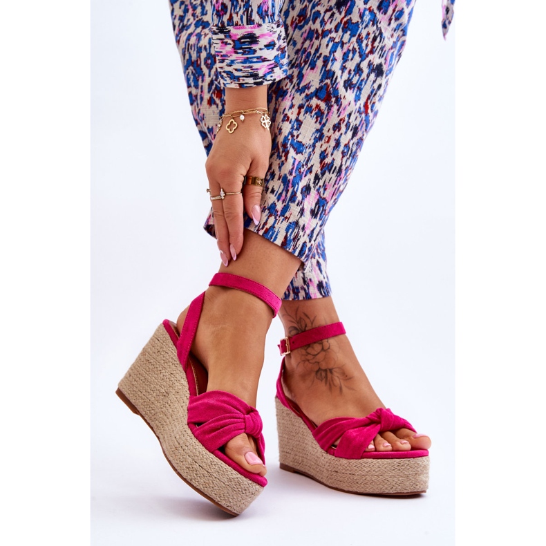 Sandalias Mujer Cuña Fucsia Kendall rosa 2
