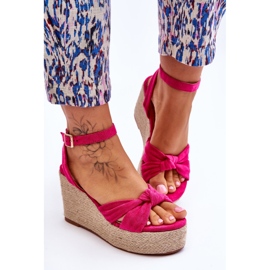 Sandalias Mujer Cuña Fucsia Kendall rosado 6