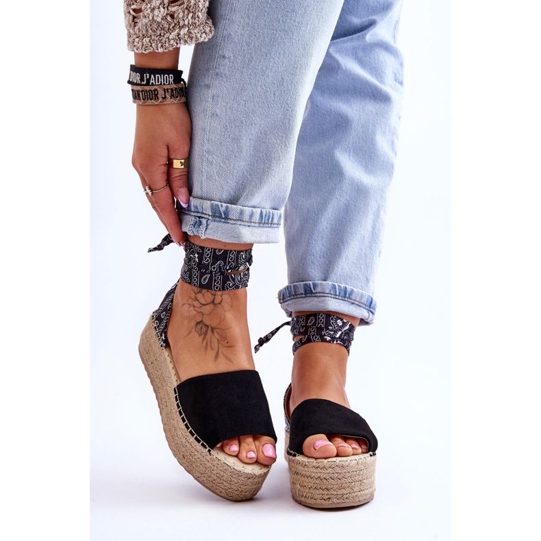 Sandalias Cuña Ante Livia Negro 1