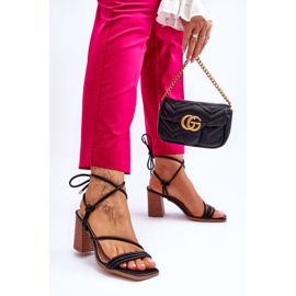 Sandalias Mujer Piel Con Tacón Negro Seyna 3