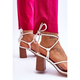 Sandalias Mujer Piel Con Tacón Blanco Seyna 4