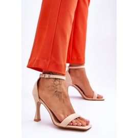 Sandalias Mujer Ante Con Tacón Beige Rousses marrón 2 Sandalias Mujer Ante Con Tacón Beige Rousses marrón 2