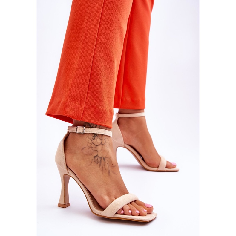 Sandalias Mujer Ante Con Tacón Beige Rousses marrón 2