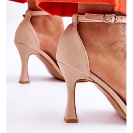 Sandalias Mujer Ante Con Tacón Beige Rousses marrón 5