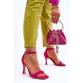 Sandalias De Mujer De Ante Fucsia Rousses Tacón Alto rosado 2 Sandalias De Mujer De Ante Fucsia Rousses Tacón Alto rosado 2