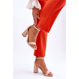 Sandalias De Mujer Con Tacón Estable Beige Lavissa marrón 5