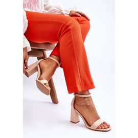 Sandalias De Mujer Con Tacón Estable Beige Lavissa marrón 7