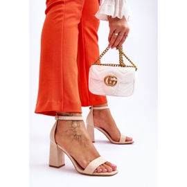 Sandalias De Mujer Con Tacón Estable Beige Lavissa marrón 2 Sandalias De Mujer Con Tacón Estable Beige Lavissa marrón 2