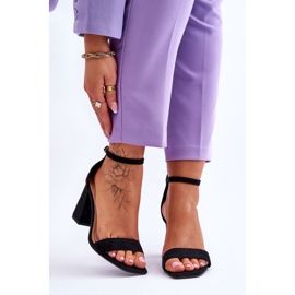 Sandalias De Mujer Con Tacón Estable Negro Lavissa 1