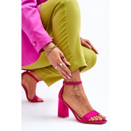 Sandalias De Mujer Con Tacón Estable Fucsia Lavissa rosado 5
