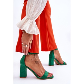 Sandalias De Mujer Con Tacón Estable Verde Lavissa 3
